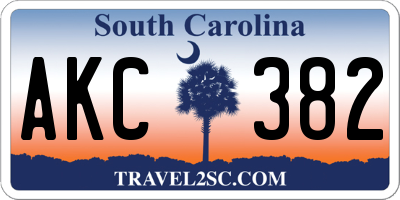 SC license plate AKC382