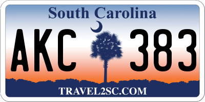 SC license plate AKC383