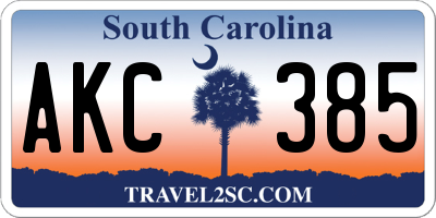 SC license plate AKC385