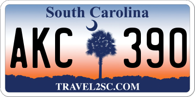 SC license plate AKC390