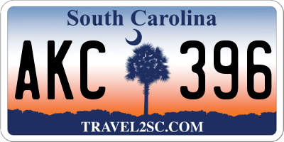 SC license plate AKC396