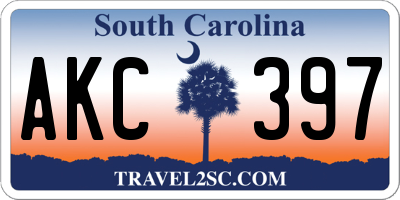 SC license plate AKC397