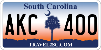 SC license plate AKC400