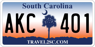SC license plate AKC401