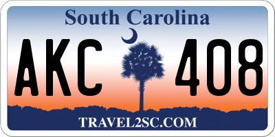SC license plate AKC408