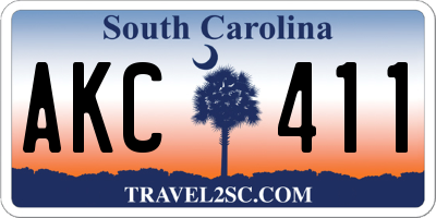 SC license plate AKC411