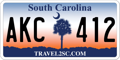 SC license plate AKC412