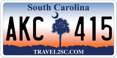 SC license plate AKC415