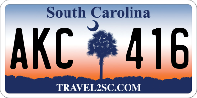 SC license plate AKC416