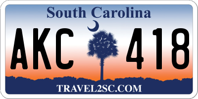 SC license plate AKC418