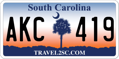 SC license plate AKC419