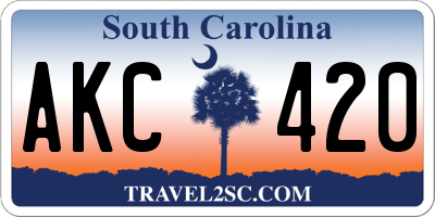 SC license plate AKC420