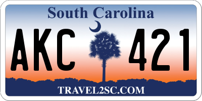 SC license plate AKC421