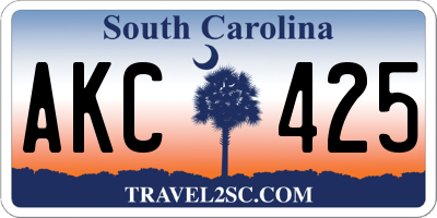 SC license plate AKC425