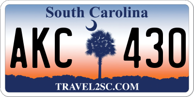 SC license plate AKC430