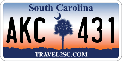 SC license plate AKC431