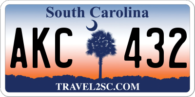 SC license plate AKC432