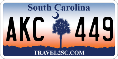 SC license plate AKC449