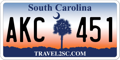 SC license plate AKC451