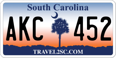 SC license plate AKC452