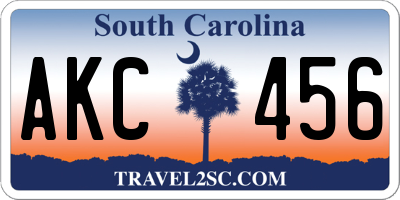 SC license plate AKC456