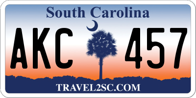SC license plate AKC457