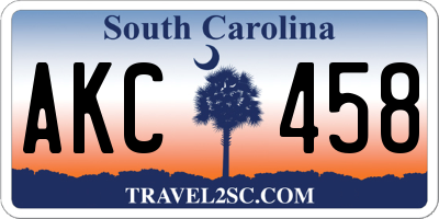 SC license plate AKC458