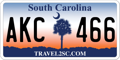 SC license plate AKC466