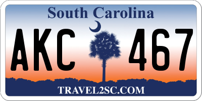 SC license plate AKC467