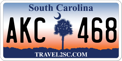 SC license plate AKC468