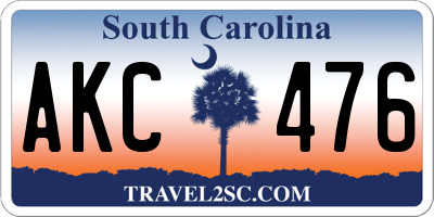 SC license plate AKC476