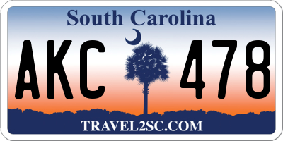 SC license plate AKC478