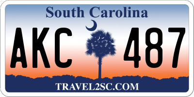 SC license plate AKC487