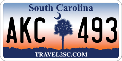 SC license plate AKC493