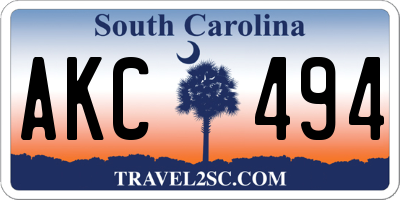 SC license plate AKC494