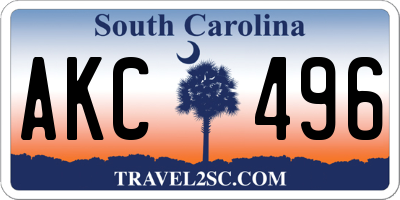 SC license plate AKC496