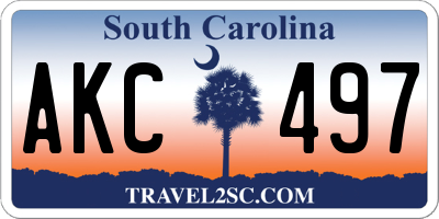 SC license plate AKC497