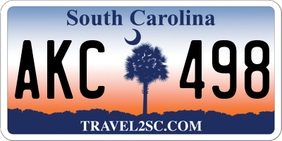 SC license plate AKC498