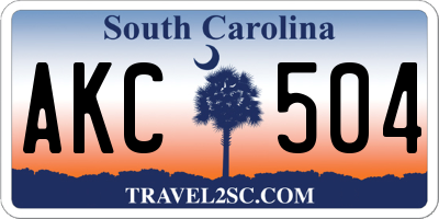 SC license plate AKC504