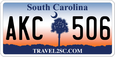 SC license plate AKC506