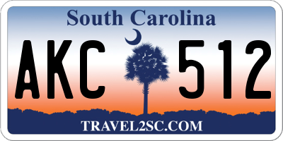 SC license plate AKC512