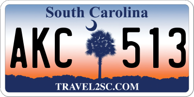 SC license plate AKC513