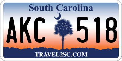 SC license plate AKC518