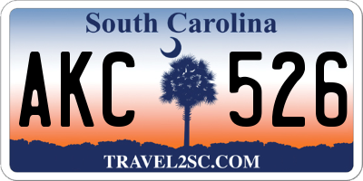 SC license plate AKC526