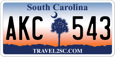 SC license plate AKC543