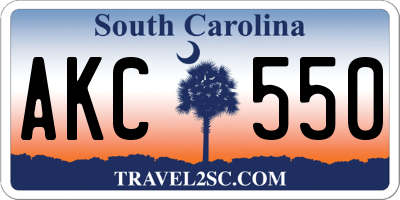 SC license plate AKC550