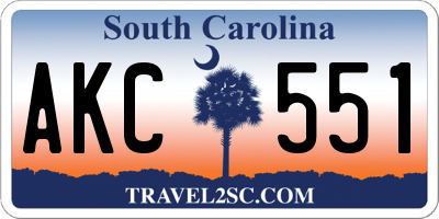 SC license plate AKC551