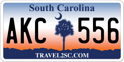 SC license plate AKC556