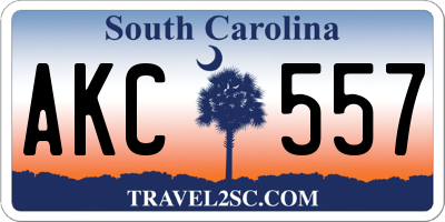 SC license plate AKC557