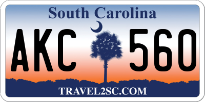 SC license plate AKC560
